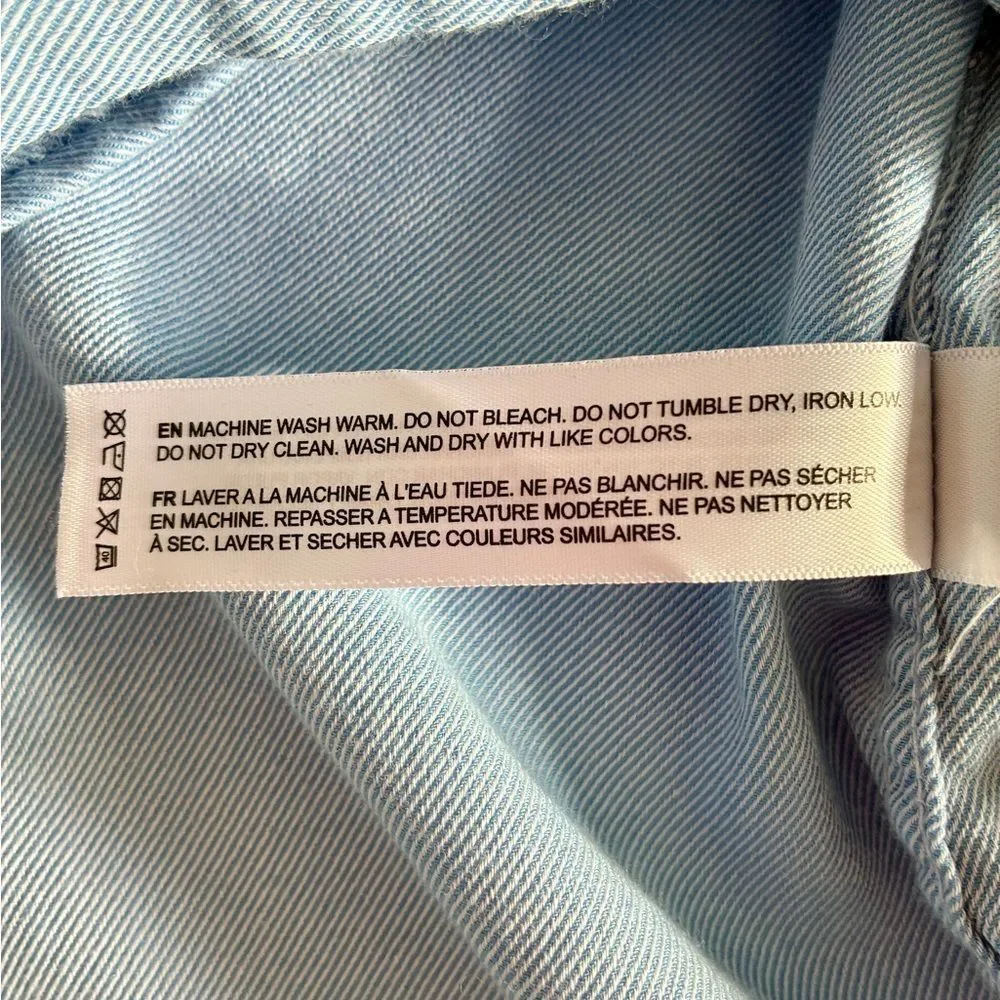 Cactus Man Button Down Shirt Blue Large Soft Smart Casual Preppy Workwear